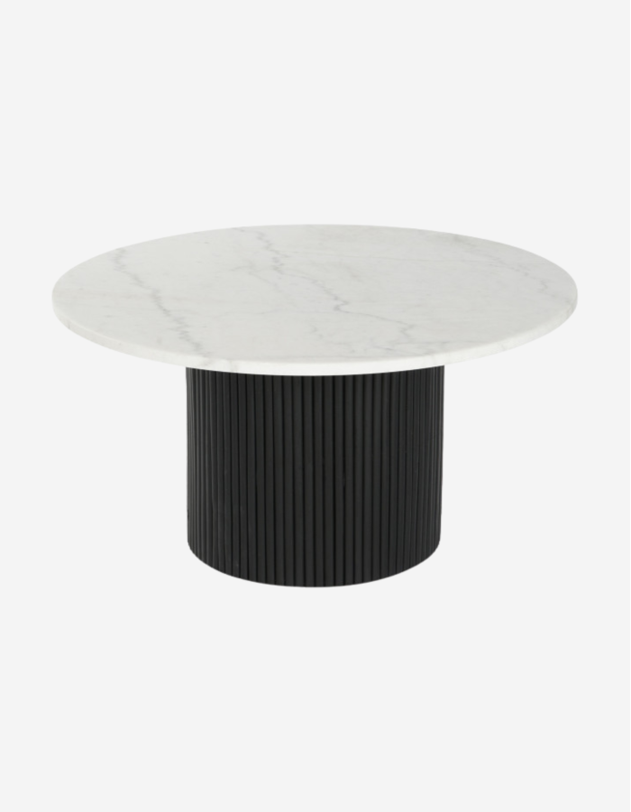 --MESA CENTRO MÁRMOL MDF 80X80X42 BLANCO