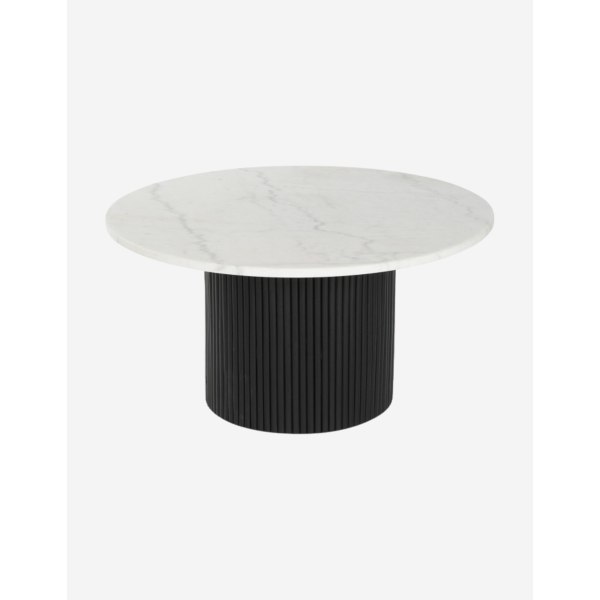 --MESA CENTRO MÁRMOL MDF 80X80X42 BLANCO