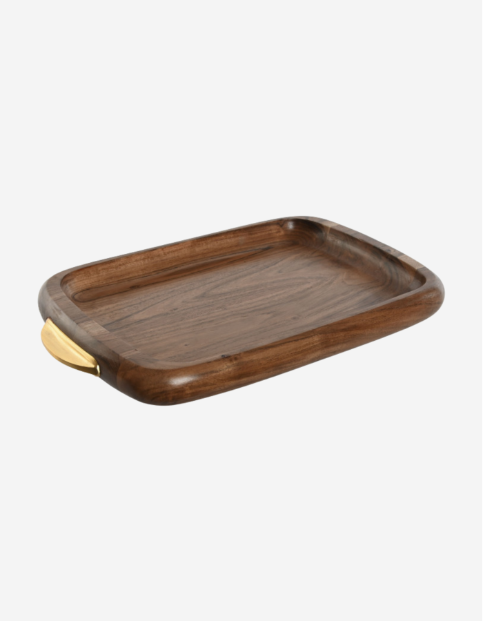 BANDEJA ACACIA INOX NATURAL 46X28