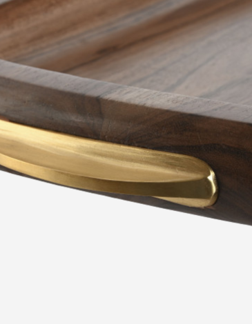 BANDEJA ACACIA INOX NATURAL 46X28