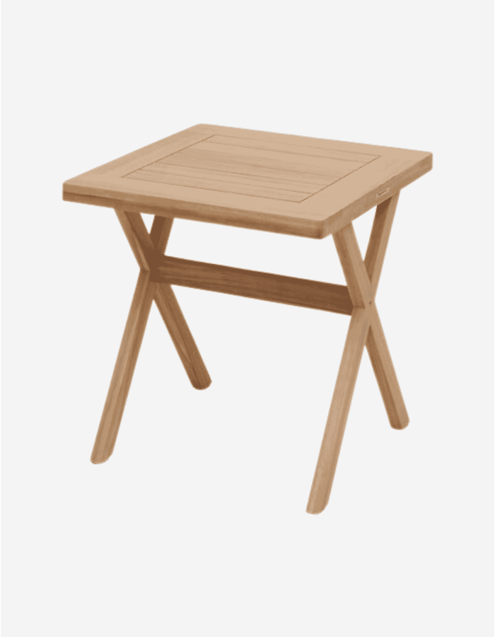 MESA DE JARDIN CUADRADA XENIA ACACIA 2 PZS