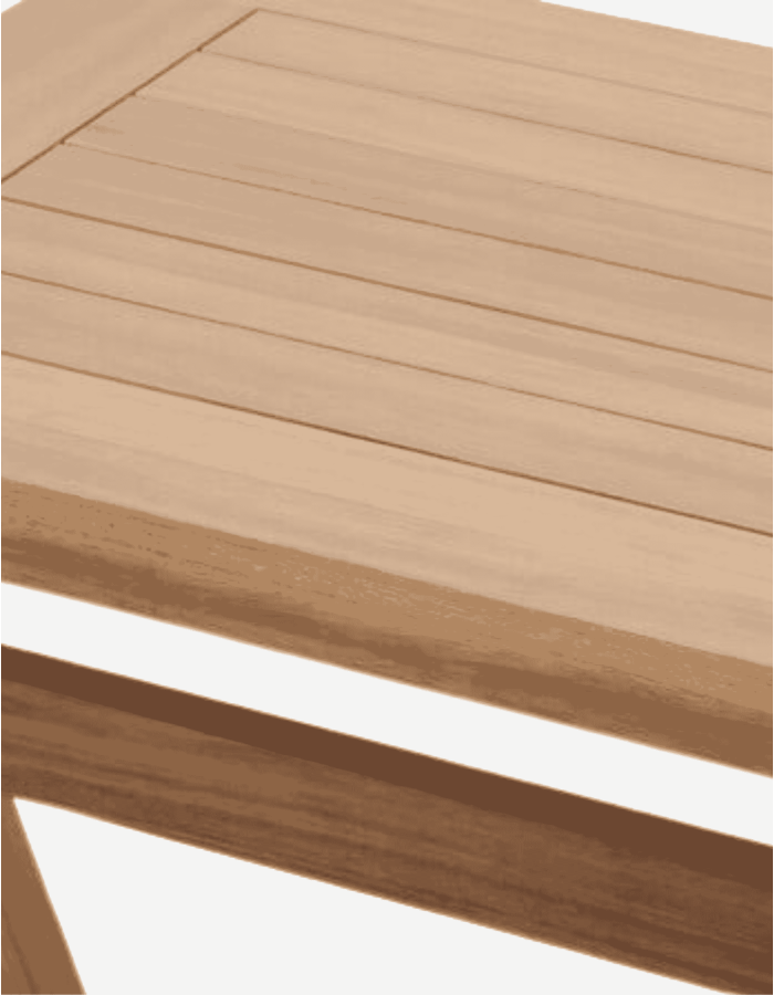 MESA DE JARDIN CUADRADA XENIA ACACIA 2 PZS