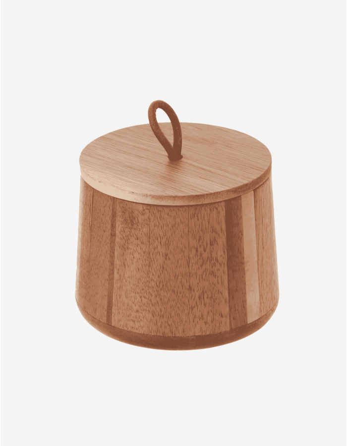 CAJA DE ALGODNES REDONDA DE ACACIA