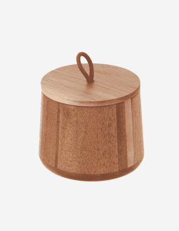 CAJA DE ALGODNES REDONDA DE ACACIA