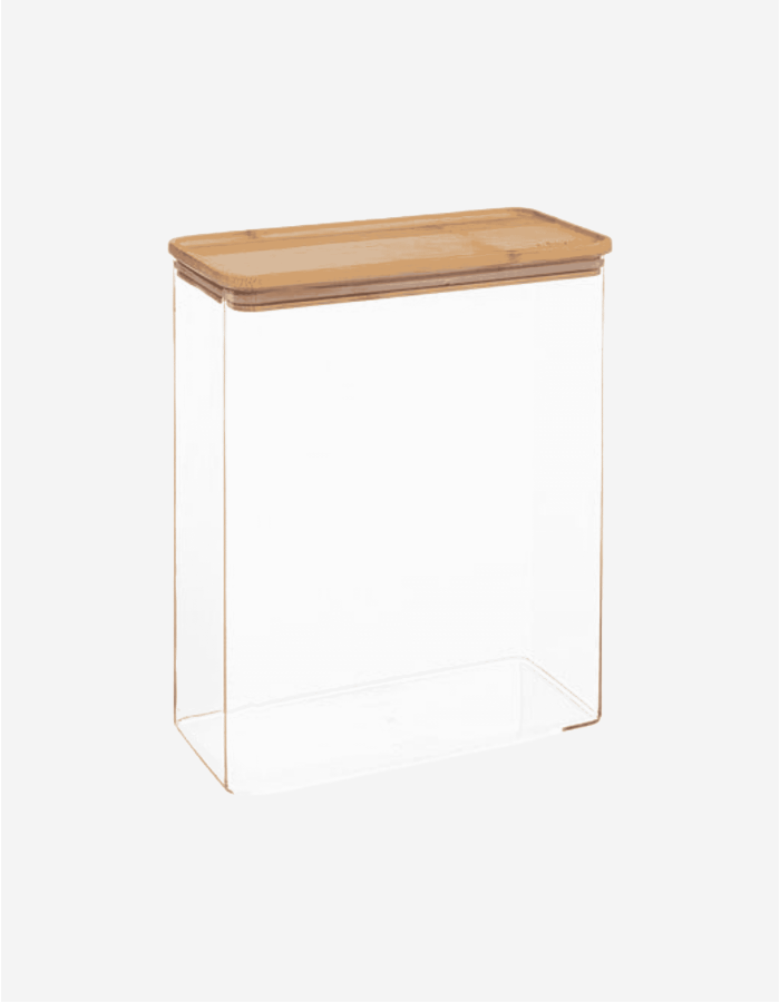 CAJA RECTANGULAR DE POLIESTIRENO Y BAMBÚ
