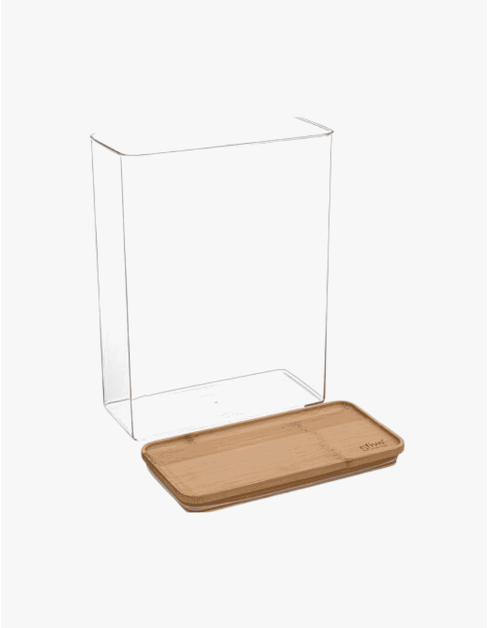 CAJA RECTANGULAR DE POLIESTIRENO Y BAMBÚ