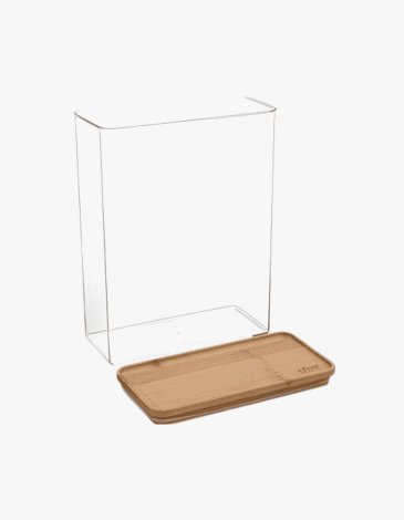 CAJA RECTANGULAR DE POLIESTIRENO Y BAMBÚ