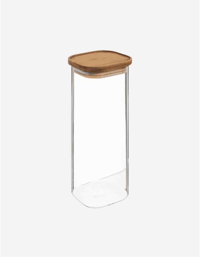 TARRO DE CRISTAL Y ACACIA HERMET 2L