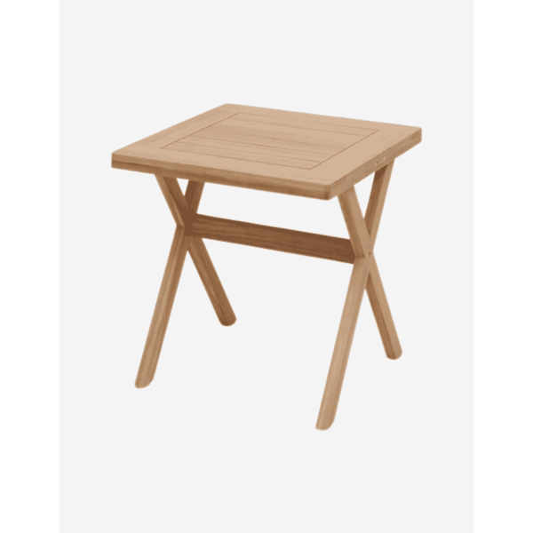 MESA DE JARDIN CUADRADA XENIA ACACIA 2 PZS
