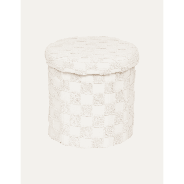 PUF PLEGABLE REDONDO TUFTED BLANCO