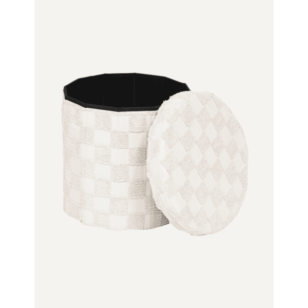 PUF PLEGABLE REDONDO TUFTED BLANCO