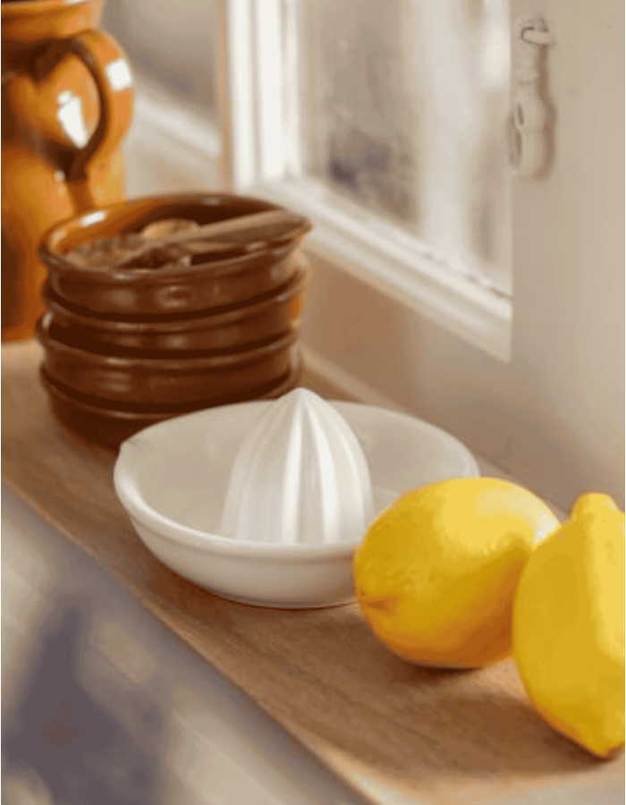 EXPRIMIDOR DE LIMÓN PORCELANA BLANCA