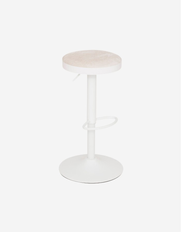 TABURETE DE BAR ILSA AJUSTABLE BLANCO Y MARFIL