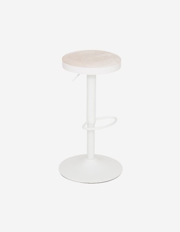 TABURETE DE BAR ILSA AJUSTABLE BLANCO Y MARFIL