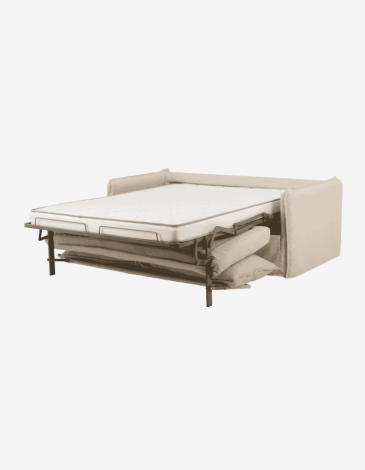 SOFÁ CAMA DE ALGODÓN Y LINO DESENFUNDABLE BEIGE 18