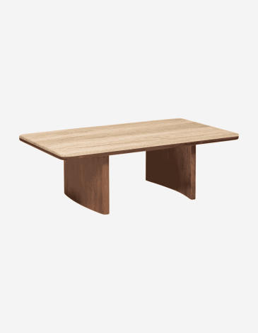 MESA BAJA DE MADERA TRAVERTINO 120X70CM