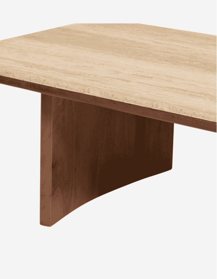 MESA BAJA DE MADERA TRAVERTINO 120X70CM