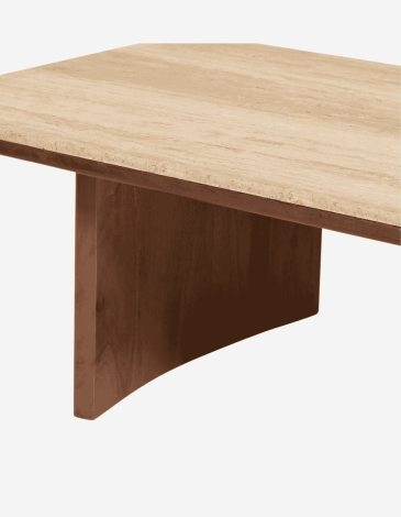 MESA BAJA DE MADERA TRAVERTINO 120X70CM