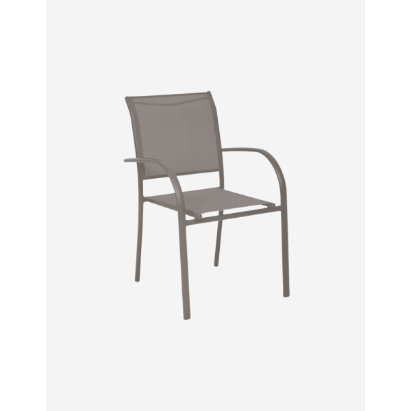SILLA COMEDOR APILABLE PIAZZA ALUMINIO AVELLANA CA