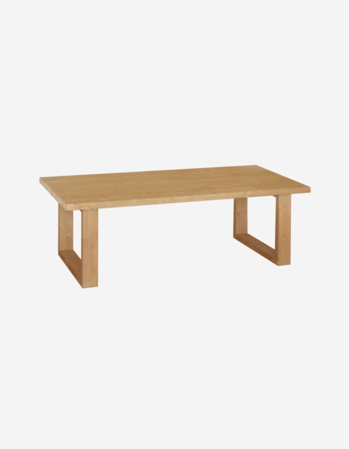MESA DE CENTRO DE MADERA MACIZA EN TONO ROBLE MEDI