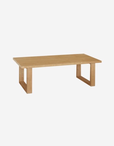 MESA DE CENTRO DE MADERA MACIZA EN TONO ROBLE MEDI