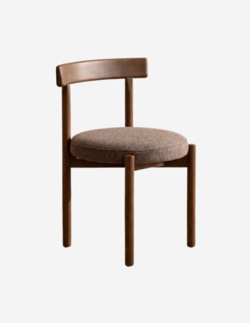 SILLA DE MADERA DE HAYA CON ASIENTO TAPIZADO EN CO