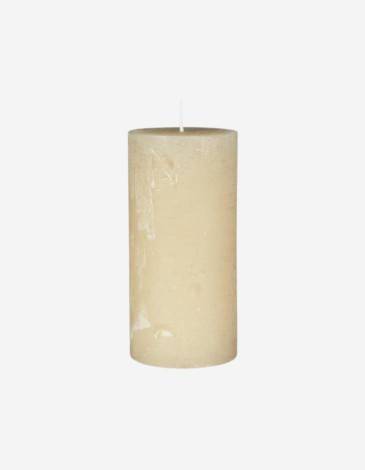VELA RÚSTCA EN COLOR CREMA 14CM