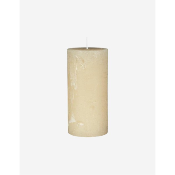VELA RÚSTCA EN COLOR CREMA 14CM