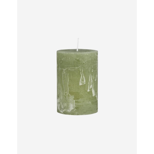 VELA RÚSTICA EN TONO VERDE TÉ 10CM
