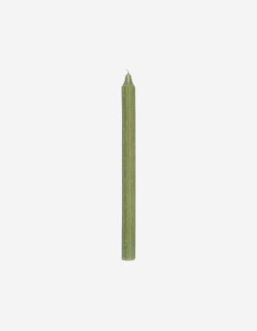 VELA EN TONO VERDE MUSGO 18CM
