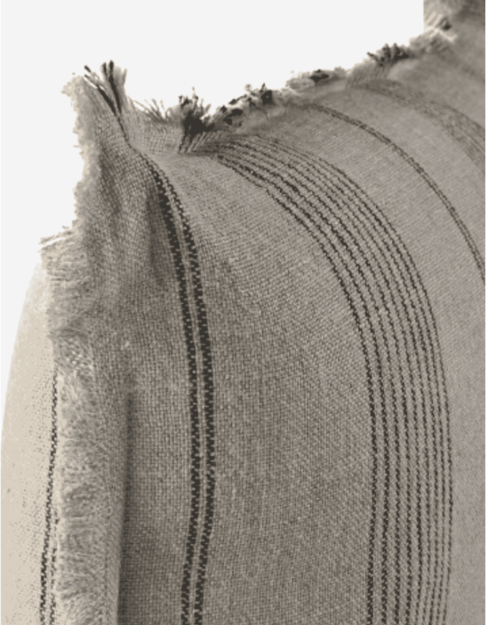 COJÍN LINO 60X40 500GR RAYAS BEIGE