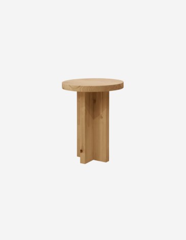 TABURETE DE MADERA MACIZA EN TONO ROBLE MEDIO DE 4