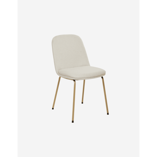 SILLA NEORA CON TELA EN TONO MARFIL