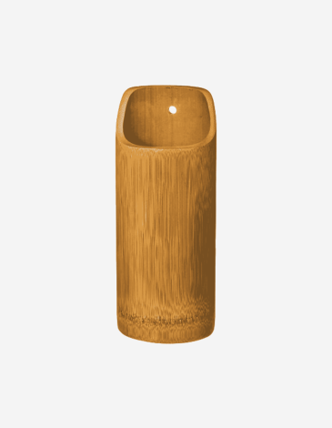 JUEGO 4 UTENSILIOS BAMBÚ CON RECIPIENTE