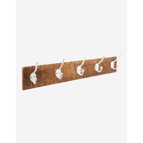 PERCHERO PARED MADERA 5 GANCHOS 