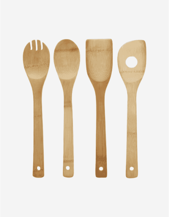 SET DE 4 UTENSILIOS DE COCINA DE BAMBÚ