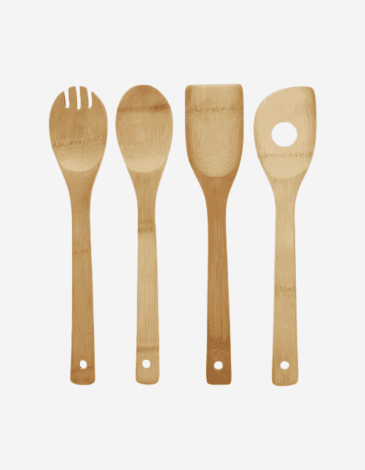 SET DE 4 UTENSILIOS DE COCINA DE BAMBÚ