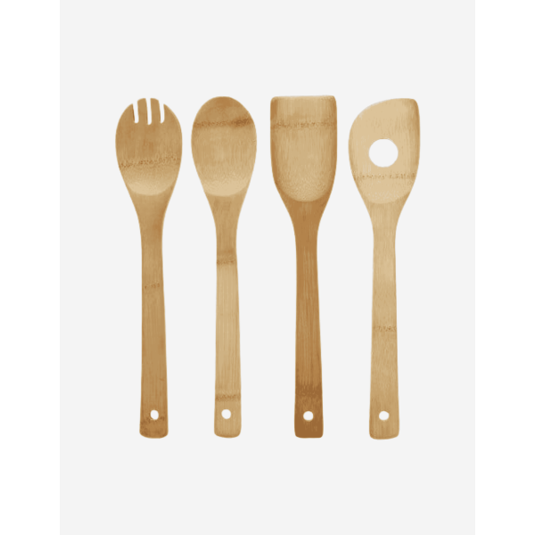 SET DE 4 UTENSILIOS DE COCINA DE BAMBÚ