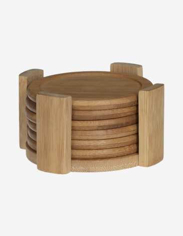JUEGO DE 6 POSAVASOS DE BAMBÚ 10CM