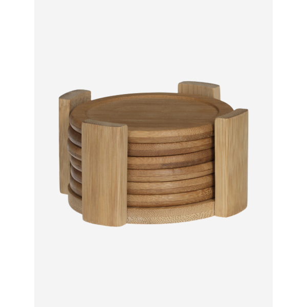 JUEGO DE 6 POSAVASOS DE BAMBÚ 10CM
