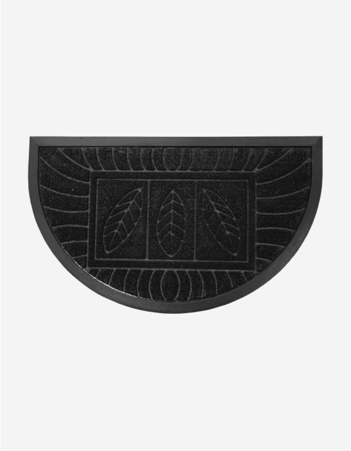 FELPUDO MEDIA LUNA 45X75 HOJAS NEGRO