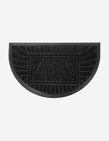 FELPUDO MEDIA LUNA 45X75 HOJAS NEGRO