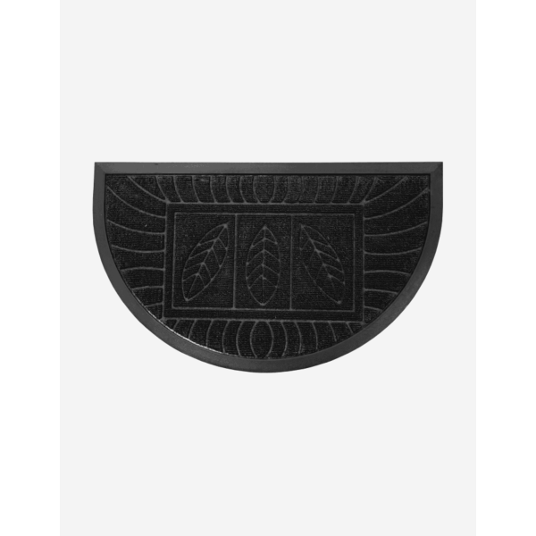 FELPUDO MEDIA LUNA 45X75 HOJAS NEGRO