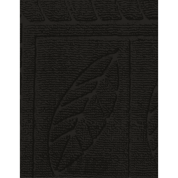 FELPUDO MEDIA LUNA 45X75 HOJAS NEGRO