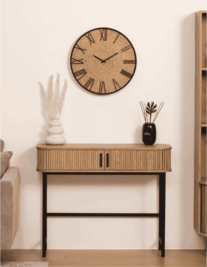 RELOJ DE PAJA DE METAL NICO D50CM