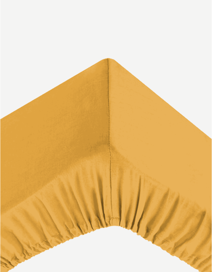 SÁBANA BAJERA DE ALGODÓN, AMARILLO MOSTA