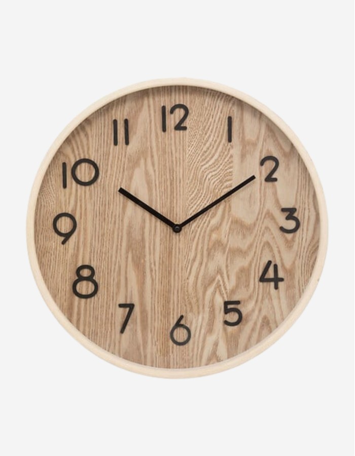RELOJ "IVANA", MADERA Y CRISTAL, D38 CM