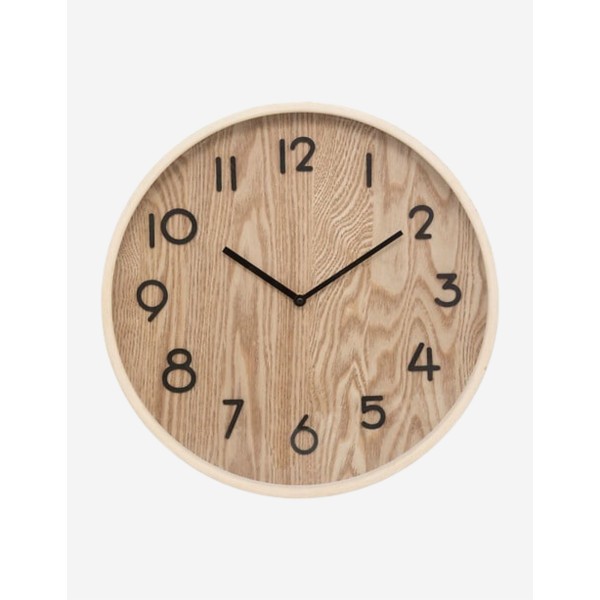 RELOJ "IVANA", MADERA Y CRISTAL, D38 CM