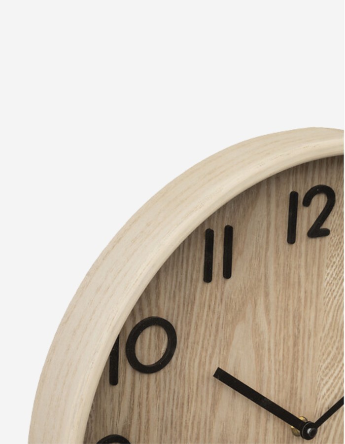 RELOJ "IVANA", MADERA Y CRISTAL, D38 CM