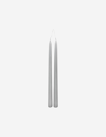 LOTE DE 2 VELAS LARGAS HUGO GRIS CLARO